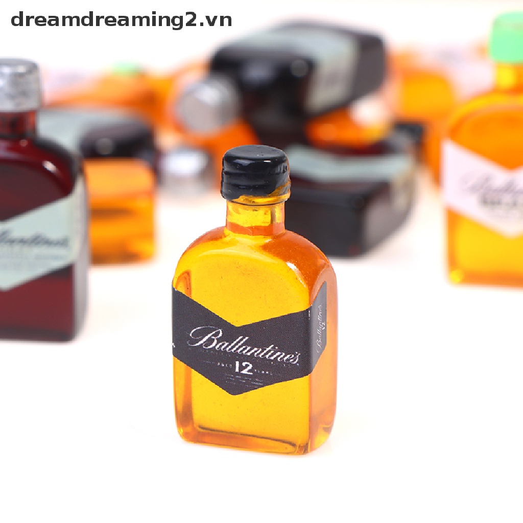Bộ 5 Mô Hình Chai Rượu mini Tỉ Lệ 1 / 12 Dùng Để Trang Trí Nhà Búp Bê