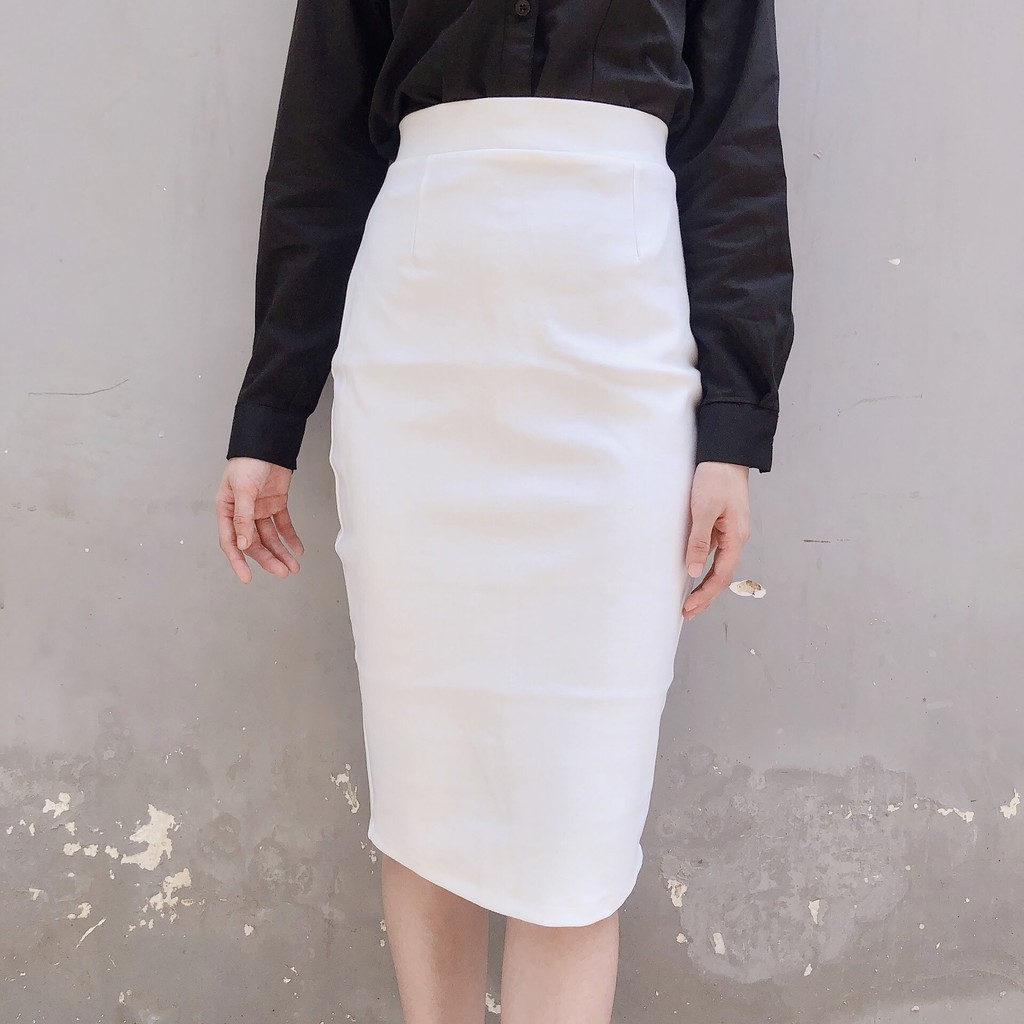 Chân váy công sở dài bigsize xẻ sau màu đen dài 63cm [size từ 48-85kg] | BigBuy360 - bigbuy360.vn