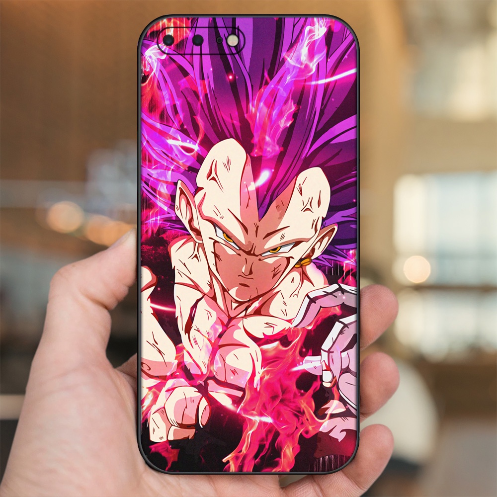 Ốp lưng iPhone 7 Plus, 8 Plus dẻo đen cạnh vuông in hình Vegeta Dragon Ball