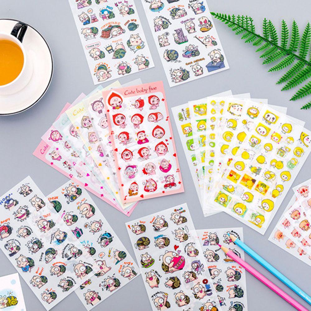Bộ 6 Tấm Sticker Hoạt Hình Đáng Yêu Dán Trang Trí Nhật Ký