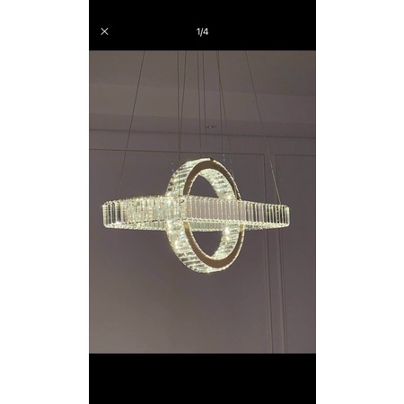 Đèn Thả Pha Lê 2 VÒNG HÌNH TRÒN HÌNH CẦU trang trí nội thất