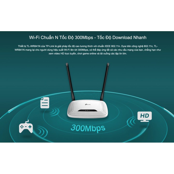 Bộ Phát Wifi Chuẩn N Tốc Độ 300Mbps TP-Link TL-WR841N - Hàng Chính Hãng | BigBuy360 - bigbuy360.vn