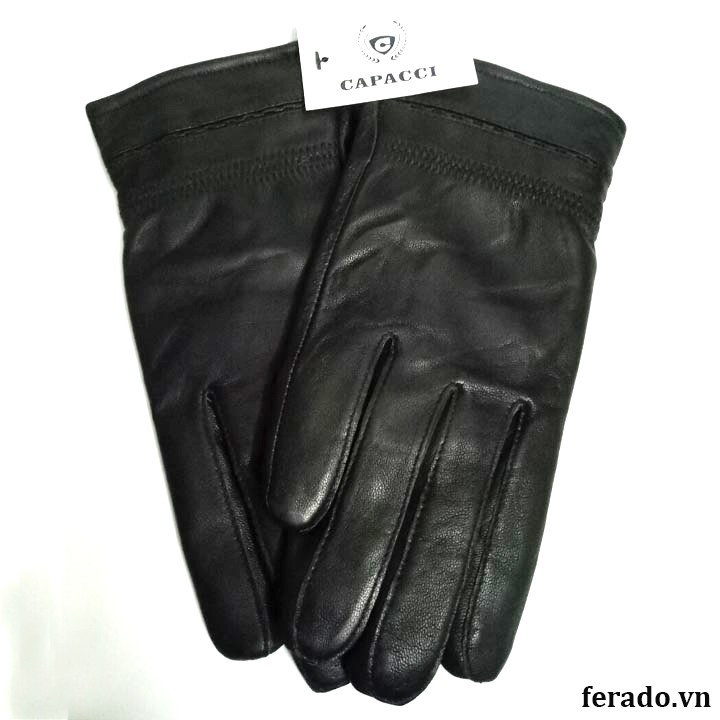 [ XẢ KHO 3 NGÀY ] Găng Tay Nam Da Bò Thật Lớp Lót Lông Cừu Cực Ấm Kèm Hộp -CAPACCI