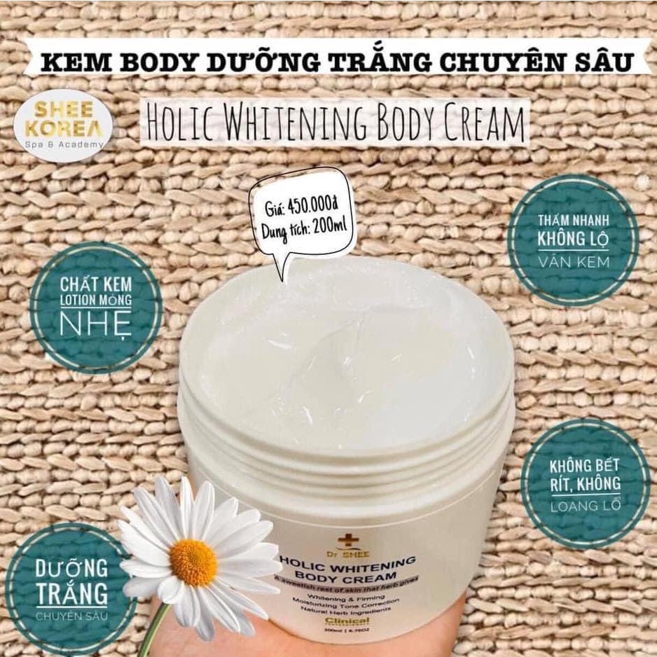 Kem Body DrShee, Holic Whitening Body Cream Dr.shee