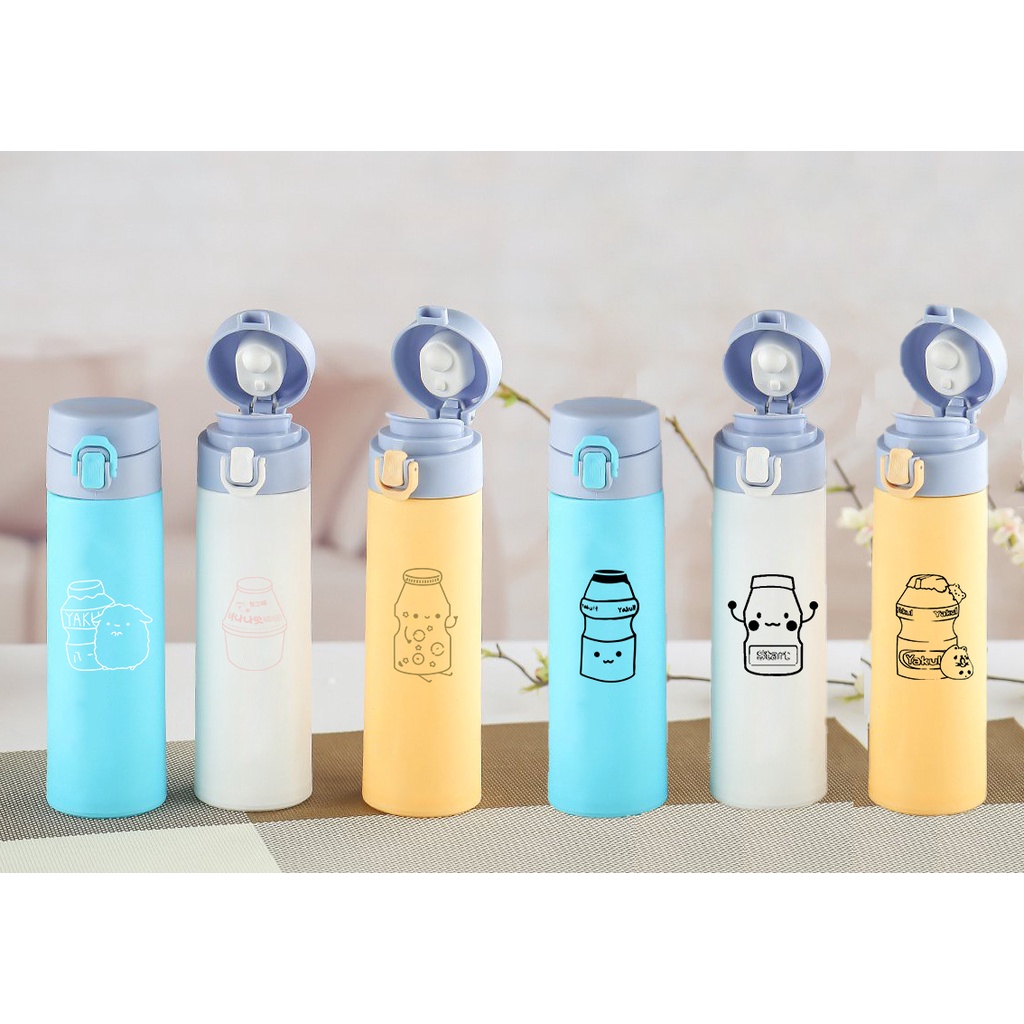 bình nước 2 lớp yakult B2DC28 dễ thương cute hoạt hình 400-500ml