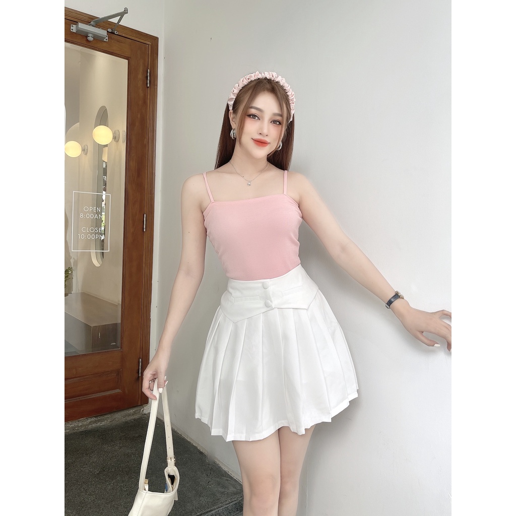 Chân váy  xếp ly ngắn nữ CRAZYTEEN phối bản đai CVC0029 | BigBuy360 - bigbuy360.vn