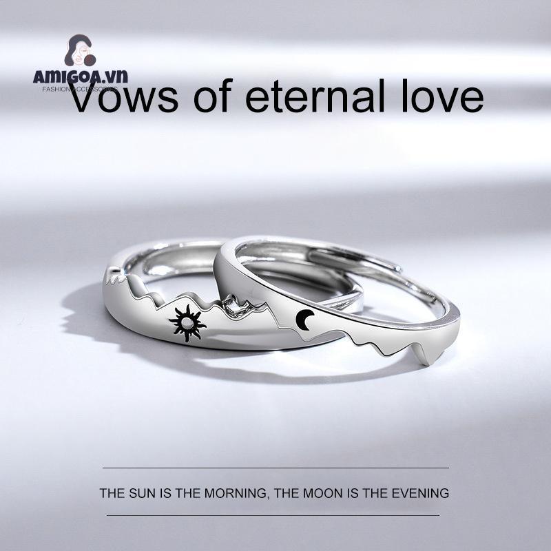 ✨✨Nhẫn hở họa tiết mặt trăng ngôi sao dáng mảnh dễ thương thanh lịch đơn giản phong cách vintage cho cặp đôi