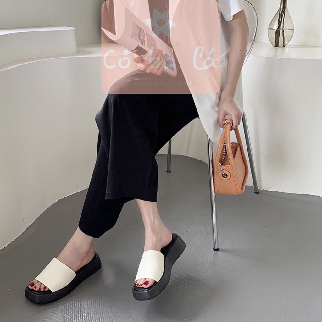 DÉP NỮ COBALA SHOES - DÉP BÁNH MÌ THỜI TRANG BẢN NGANG ULZZANG ĐẾ BẰNG D22030900 D21101300