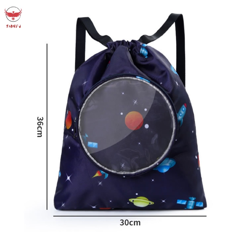 Ba Lô Dây Rút Chống Thấm Nước Thiết Kế Phân Ngăn Ướt Và Khô Dành Cho Bé Khi Đi Bơi