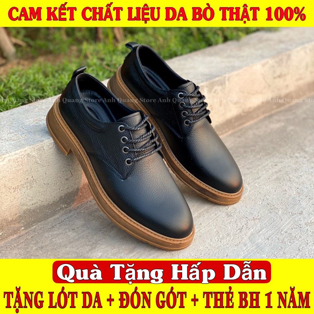 Giày da nam cao cấp chất da bò mềm mại - đế cao su kếp - phong cách trẻ trung năng động Dr25