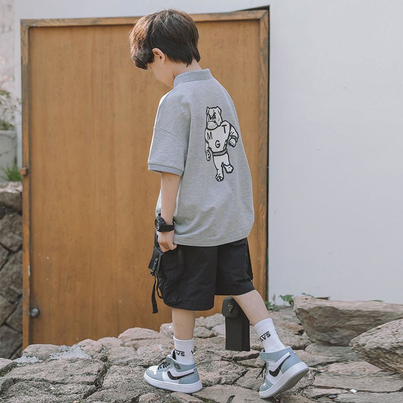 Áo Thun polo Tay Ngắn Thoáng Khí Thời Trang Mùa Hè Phong Cách Hàn Quốc Cho Bé Trai