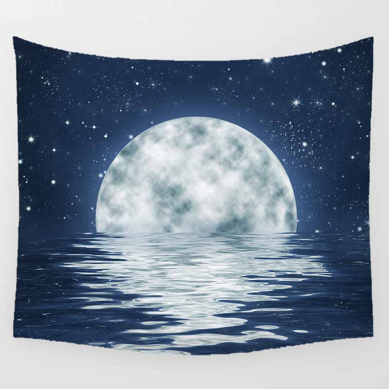 Stars and moon on the sea abstract beautiful  mandala wall art tapestry bedroom decor wall hanging tapestry