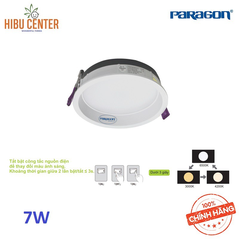 Đèn LED Paragon Downlight 7W/ 9W/ 12W Có Đổi Màu (PRDOO Series) Hàng Chính Hãng – HIBUCENTER