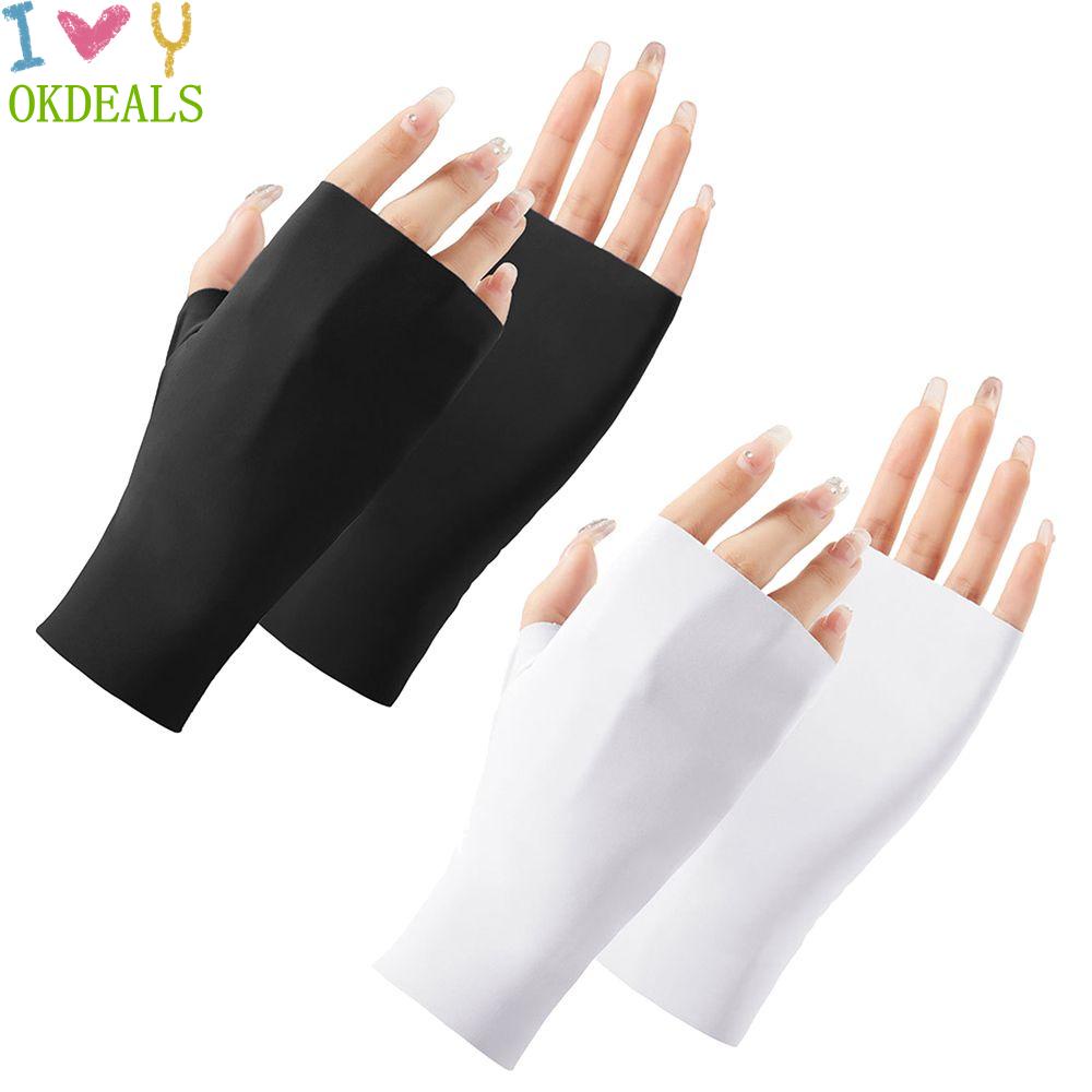 1 Đôi Găng Tay Lụa Lạnh Nhiều Màu Chống Nắng Mỏng Quyến Rũ Dành Cho Nữ