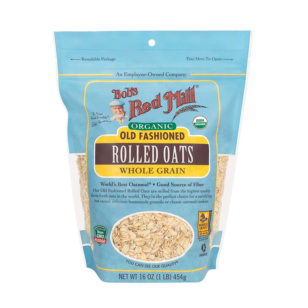 Yến Mạch Ăn Liền Organic Tự Nhiên Bob's Red Mill Rolled Oats Whole Grain Mỹ (100% From USA)