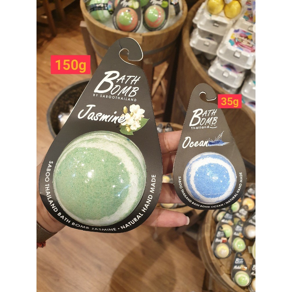 Viên Sủi Bồn Tắm Bath Bomb, Viên Thả Bồn Tắm Tạo Bọt Saboo Thailand Organic Giúp Thư Giãn 35gr & 150gr