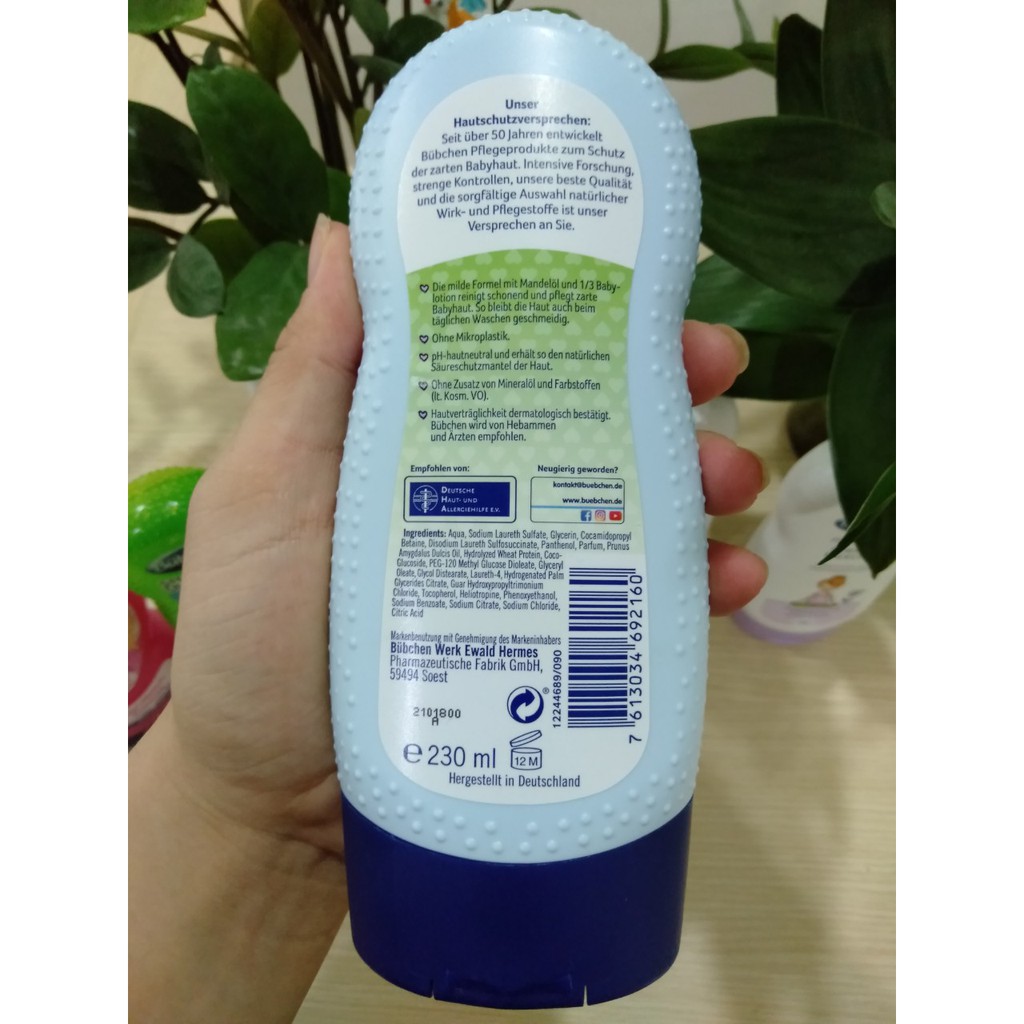 [Hàng Đức] Sữa tắm cho bà bầu Bubchen Mama 230ml thành phần hoàn toàn tự nhiên phù hợp với phụ nữ mang thai