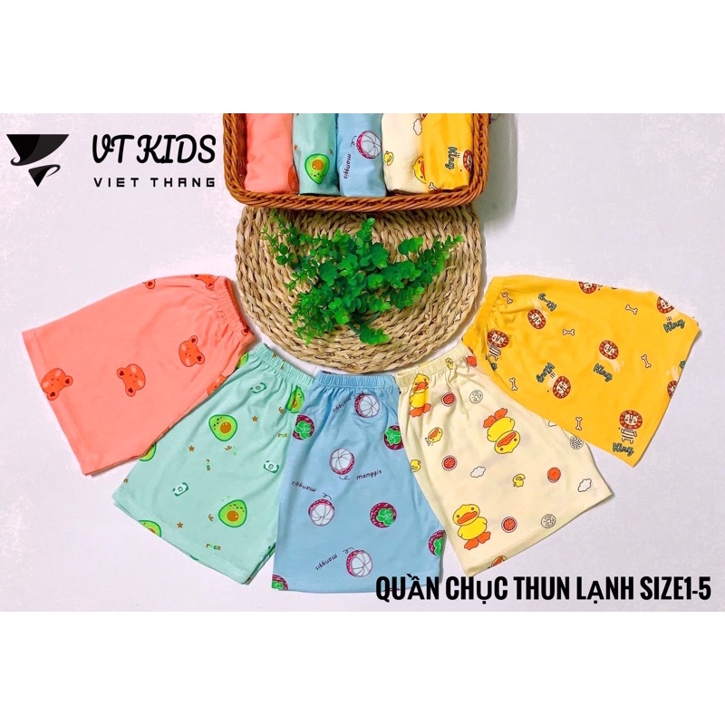 Set 5 quần chục thông hơi, quần chục thun lạnh cho bé