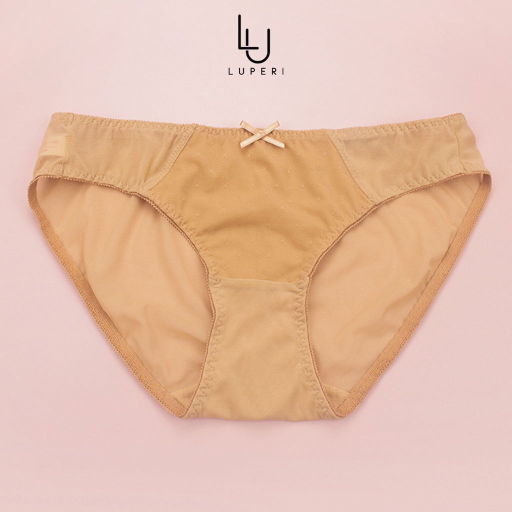 Quần Lót Nữ Ren Họa Tiết Chấm Bi Cạp Vừa Luperi Dáng Bikini Mềm Mịn Co Giãn Không Lằn Mông Kháng Khuẩn Khử Mùi Tốt SP752