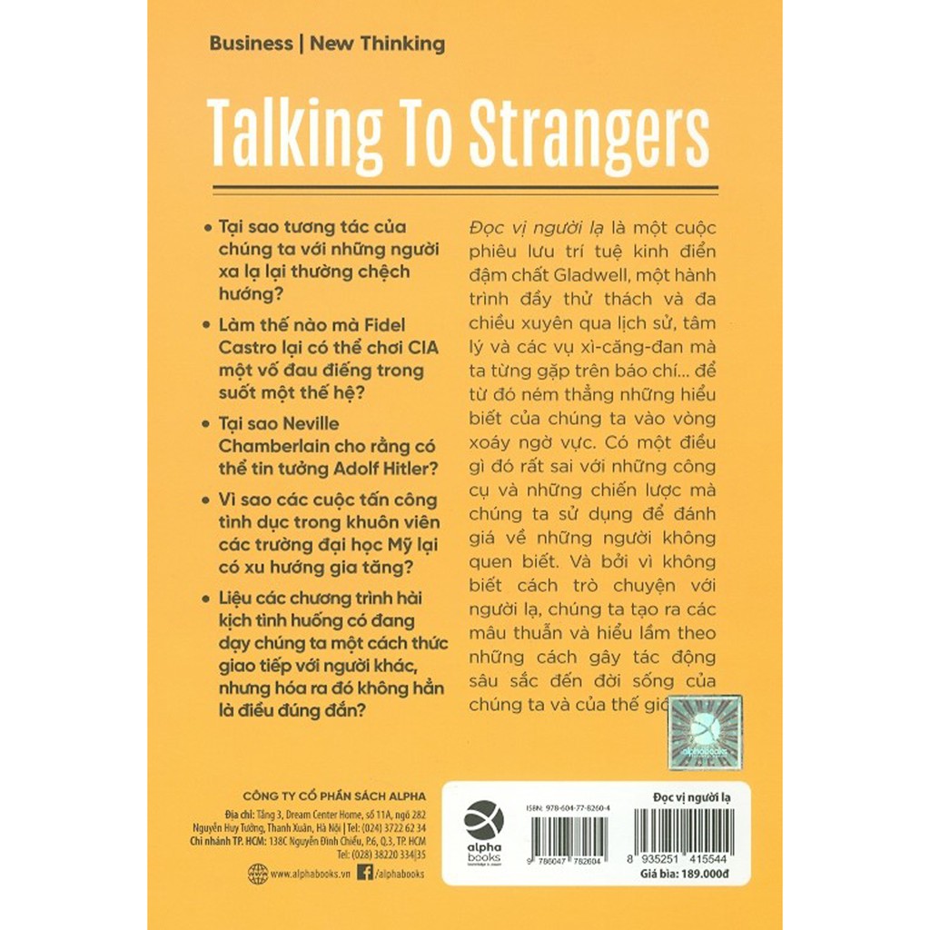Sách - Đọc Vị Người Lạ - Talking To Strangers