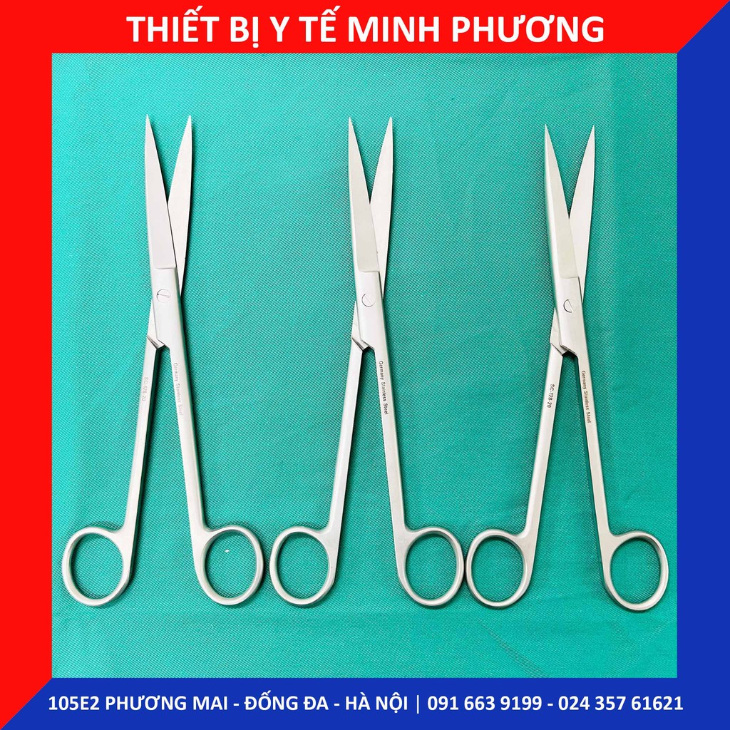 Kéo 14cm 16cm 18cm 20cm cong - thẳng - tù - nhọn mạ mờ CN Đức