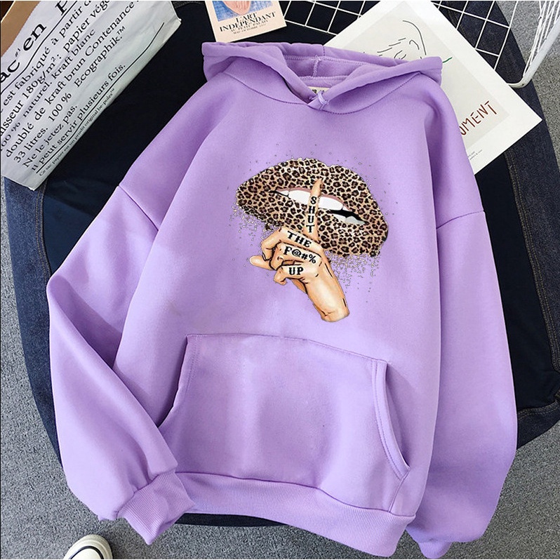 IELGY  Áo Hoodie Tay Dài Dáng Rộng Vải Lông Cừu Dày Phong Cách Hàn Quốc Thời Trang Thu Đông Hàng Mới Dành Cho Bạn Nữ 2021