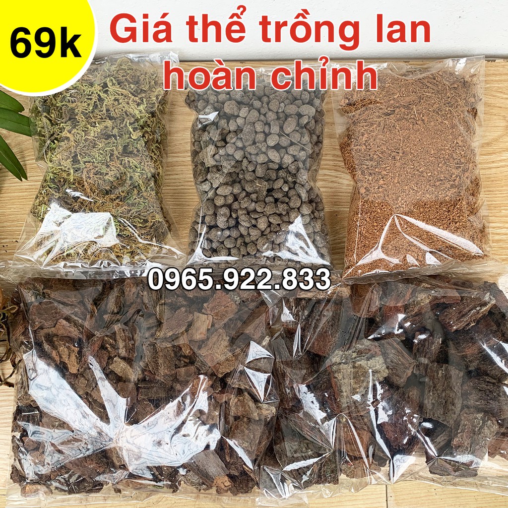 Giá thể trồng lan đầy đủ 5 Gói to