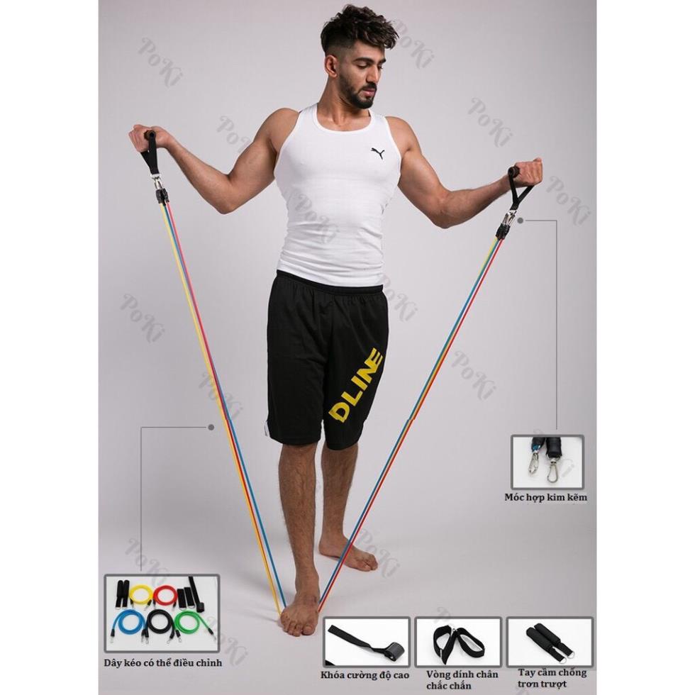 Dây Ngũ Sắc Tập Gym Đa Năng Full Body - Dây Kháng Lực Tập Gym, Dụng Cụ Tập Gym Tại Nhà S05