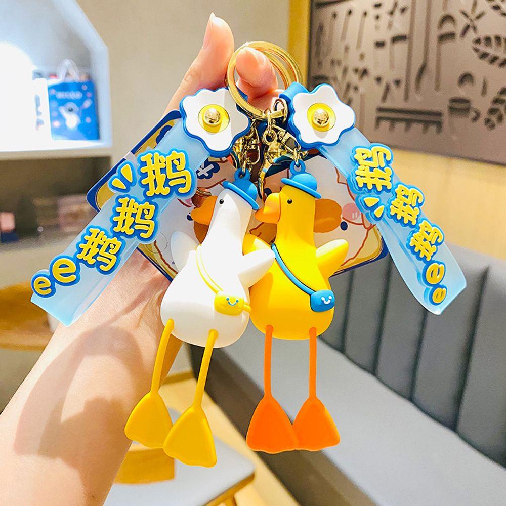 Móc Khóa Hình Ngỗng Màu Trắng Vàng Dễ Thương