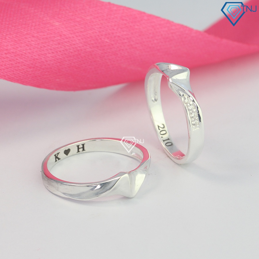 Nhẫn bạc nam nữ khắc tên theo yêu cầu ND0444 Trang Sức TNJ
