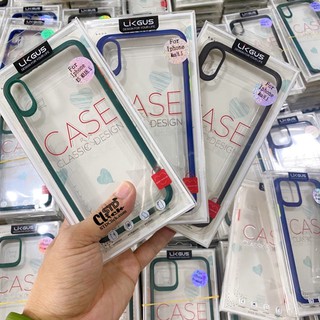 Ốp lưng Likgus trong suốt viền màu iPhone X/XS Max
