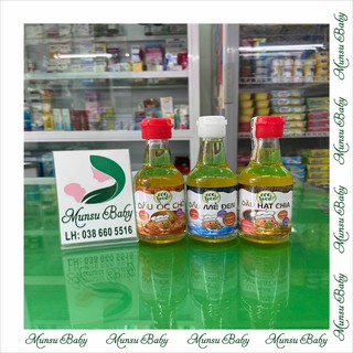 Dầu Mè đen, Dầu Hạt Chia, Dầu Óc chó Eco Food 60ml cho bé