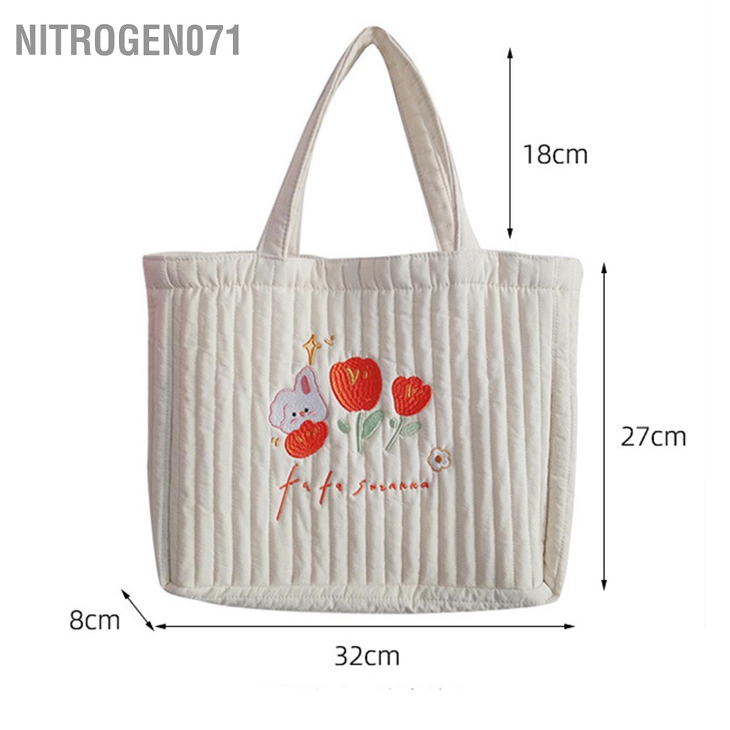 Túi tote vải Túi Canvas Đeo Vai Thêu Họa Tiết Đơn Giản Thời Trang Cho Nữ