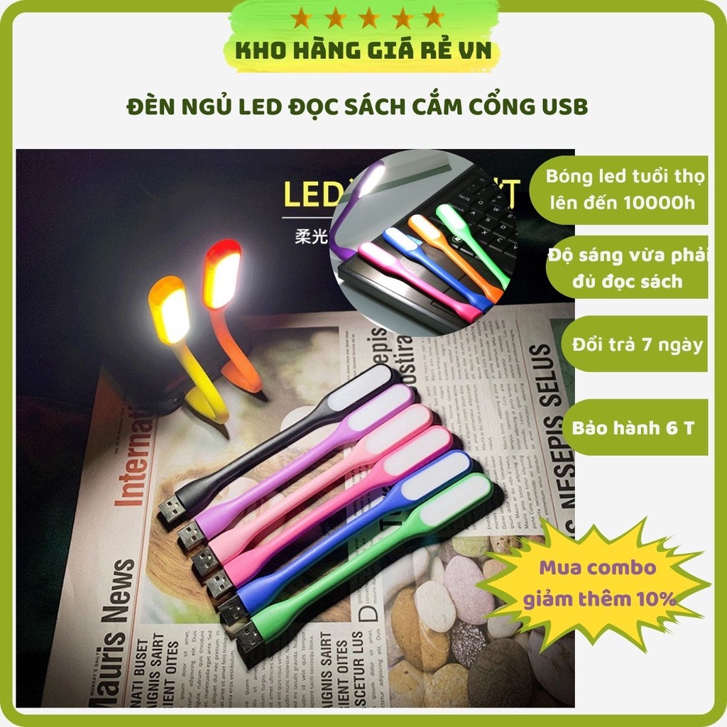 Set 2 chiếc đèn LED USB chiếu sáng bàn phím laptop dùng làm đèn ngủ hoặc đọc sách đầu giường tiện lợi Kho hàng giá rẻ VN