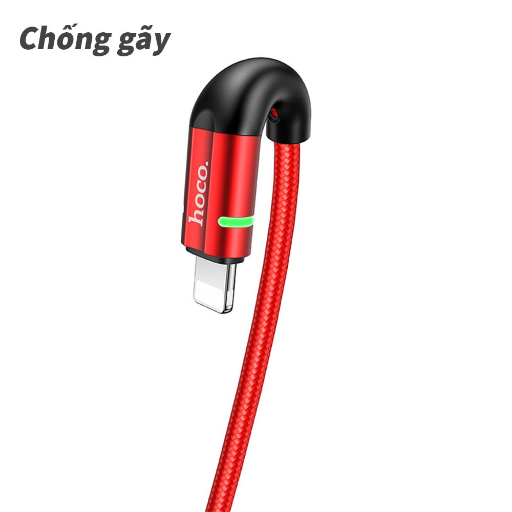 Dây cáp sạc IP điện thoại Hoco U93 có đèn báo bọc dù cao cấp