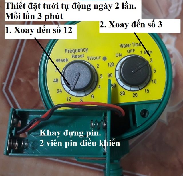 Đồng hồ hẹn giờ tự động tưới nước và thời gian tưới