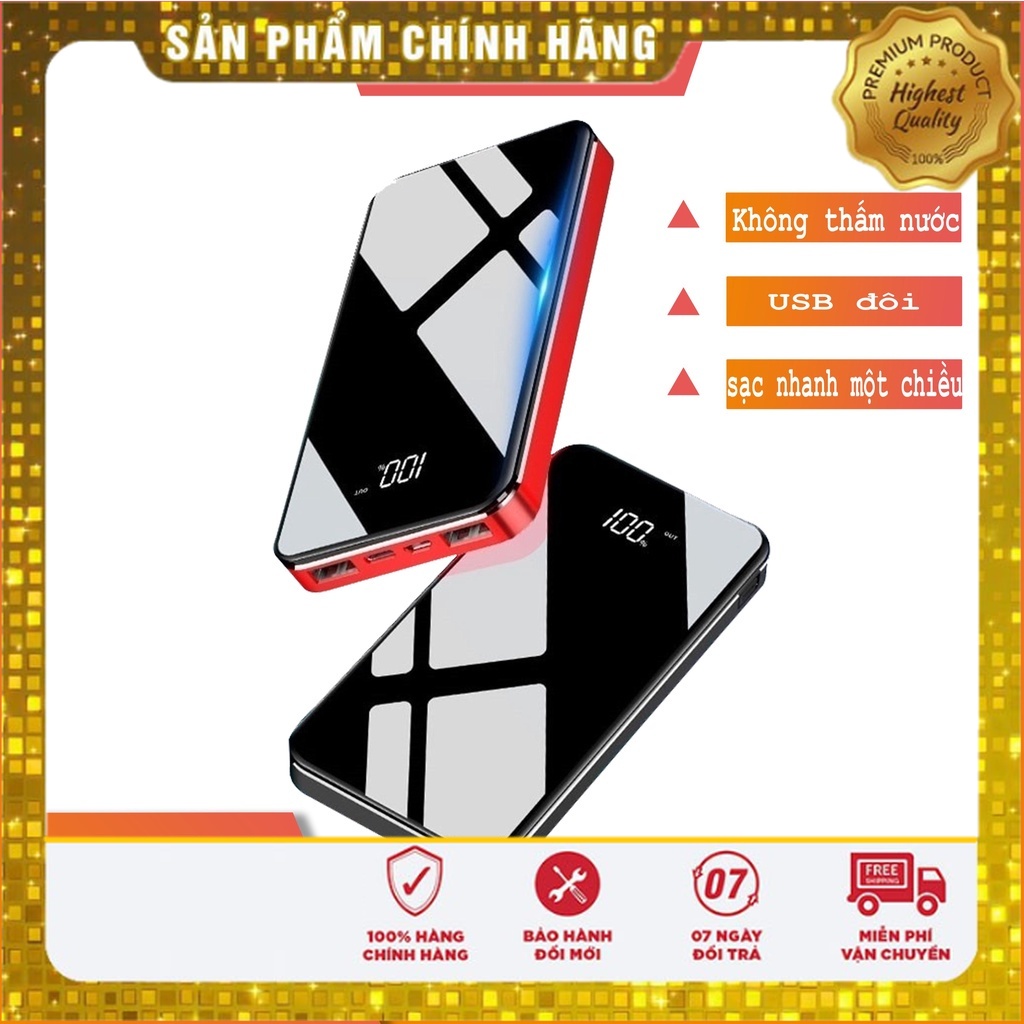 Sạc dự phòng 30000mah ​Không thấm nước Sạc Dự Phòng Không Dây sạc nhanh một chiều |TuanBoutique [Gương]