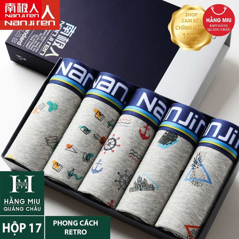 Hộp 5 Quần Lót Nam NANJIREN Nhập Khẩu Chính Hãng