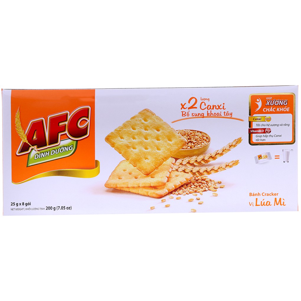 Bánh Qui Mặn AFC Vị Rau Cải / Lúa Mì Hộp 200g