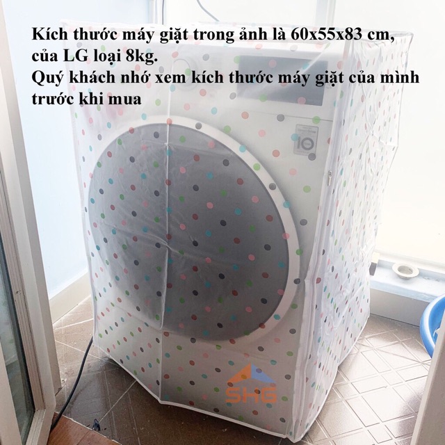 ÁO TRÙM MÁY GIẶT HOA LÁ HOÀNG GIA CAO CẤP, PHÂN LOẠI CỬA TRÊN VÀ CỬA TRƯỚC (KHOẢNG 7KG), KÍCH THƯỚC 56X60X83 CM