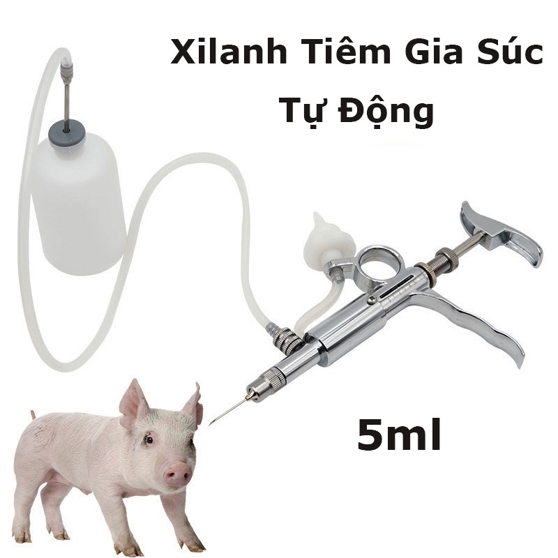 Xi lanh tự động - Xi lanh tự động có giá đỡ cắm chai vetmore 5ml (có phụ kiện kèm theo)