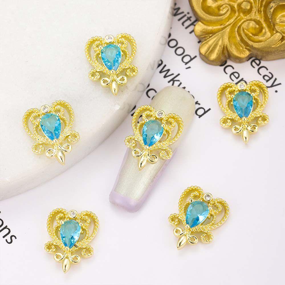 Phụ Kiện Trang Trí Móng Tay 3D Bằng Hợp Kim DIY Hình Trái Tim Phong Cách Nhật BảnHạt Charms Đính Móng Tay