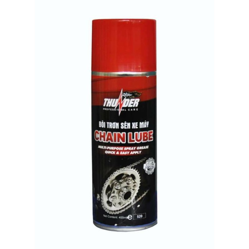 Chai dưỡng sên bôi trơn Thunder Chain Lube 400ml Chính Hãng