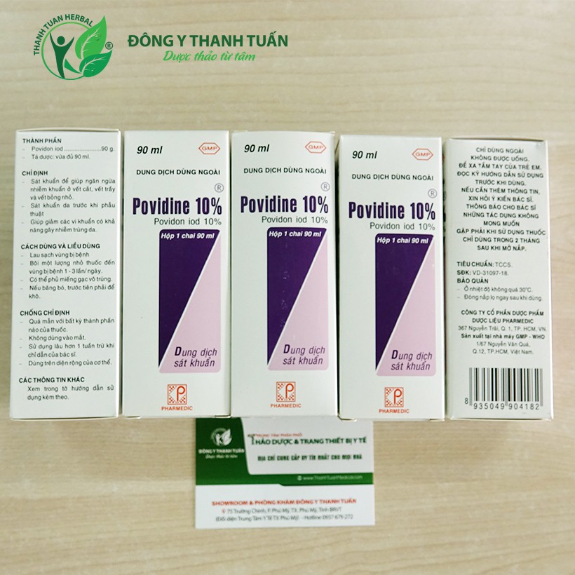 Combo 05 Chai sát khuẩn Povidine 90ml - Sát trùng và làm khô vết thương