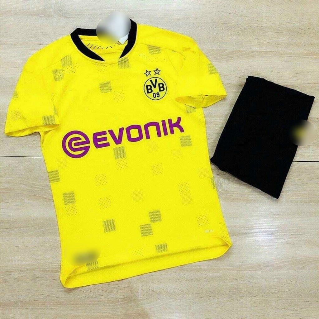 Bộ quần áo đá bóng đội Dortmund các mẫu vải thun Thái