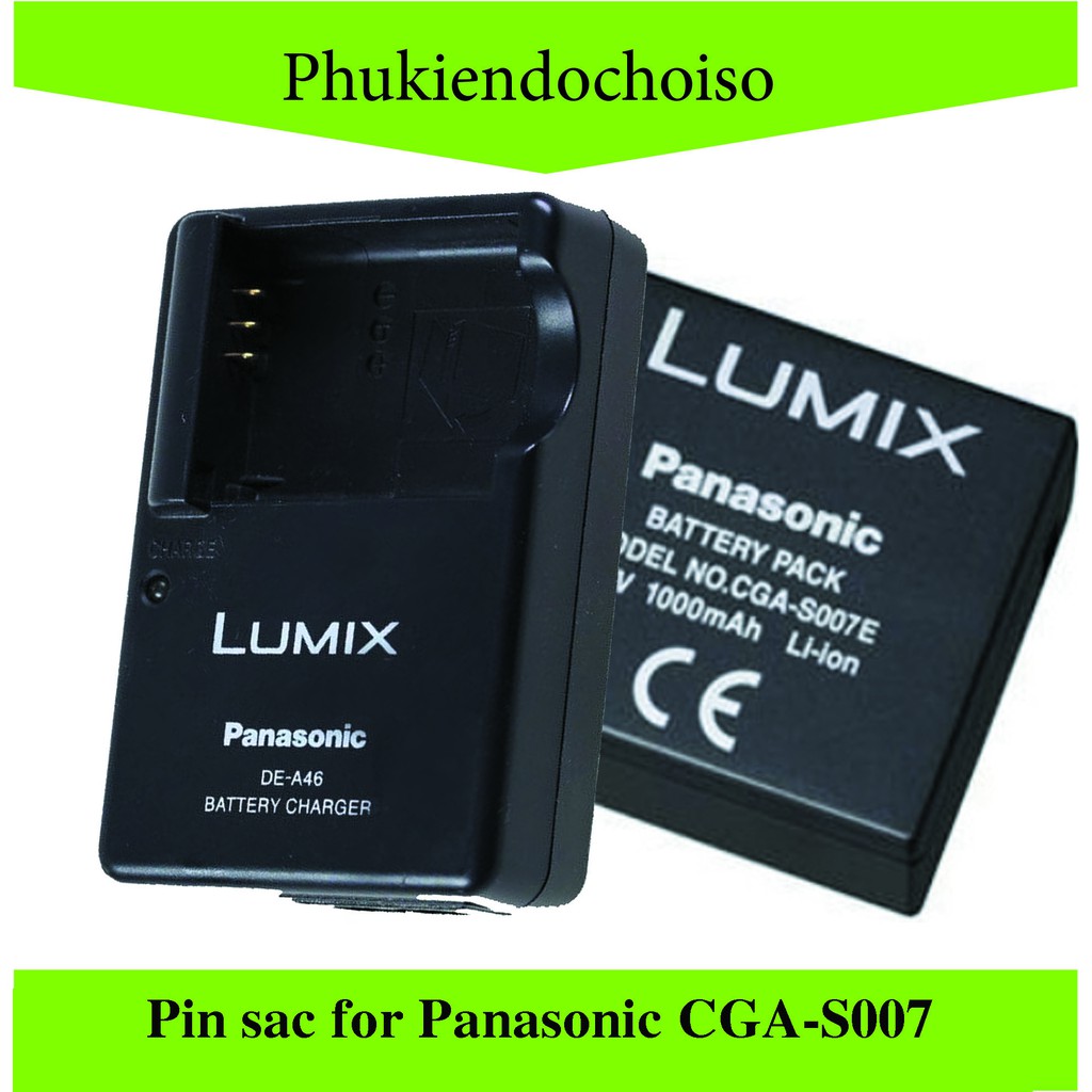 Bộ pin sạc thay thế cho Panasonic CGA-S007