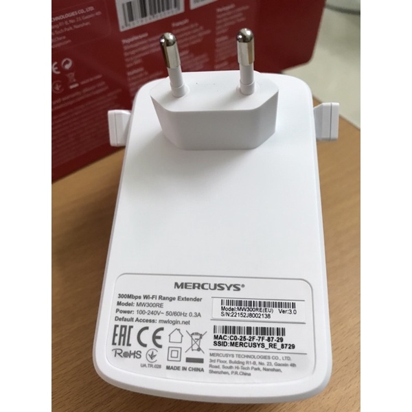 Thiết bị kích sóng wifi MERCURYS 3 râu MW300RE repeater mở rộng sóng wifi lên đến 300Mp chính hãng