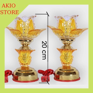 Đèn thờ 1 bông thủy tinh pha lê cao cấp 20 , 30 cm.