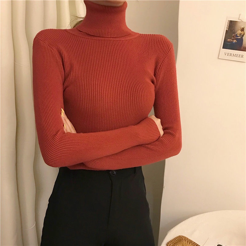 Áo Sweater Dệt Kim Cổ Lọ Màu Đen Thời Trang Trẻ Trung  tao bao