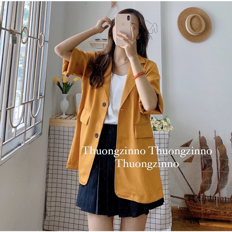 [Ảnh thật/Video]Áo blazer Nancy vest cộc tay nhiều màu Áo blazer khoác ngoài phong cách Hàn Quốc